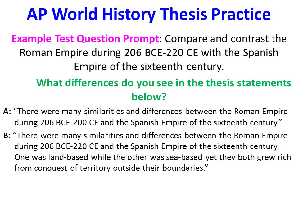 How to write a thesis statement for AP World History?